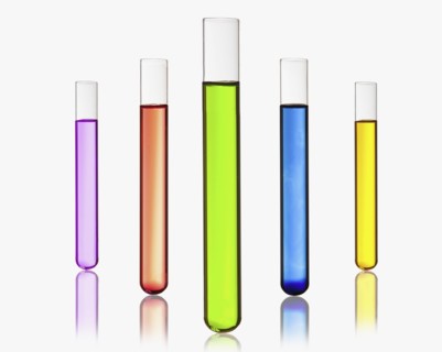 Beakers with colorful mixture