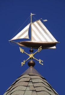 Sailboat weathervane