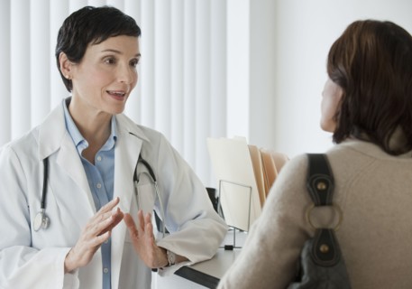 Doctor talking to patient.