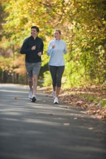 Couple jogging.