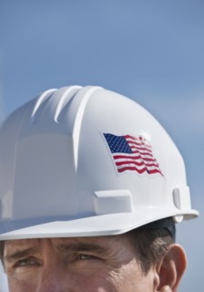 Man wearing hardhat.