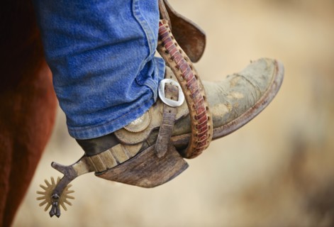 Cowboy boot with spur.