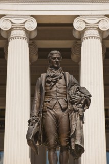 Statue of Alexander Hamilton.