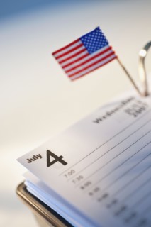 American Flag in day timer.
