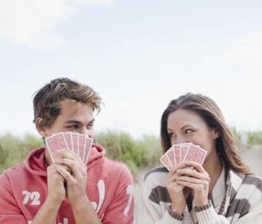 Couple playing cards