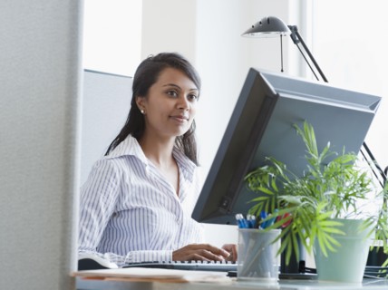 Woman working on computer