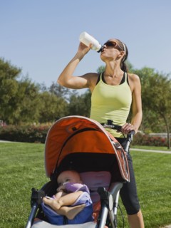 Jogger drinking water
