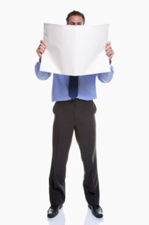 Man reading newspaper