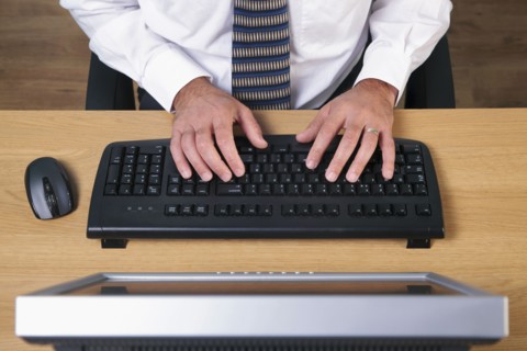 Man typing