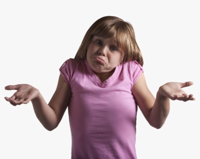 Portrait of confused young girl