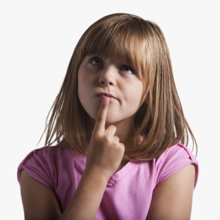 Portrait of young girl thinking