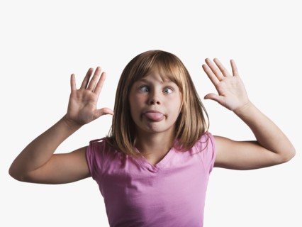 Young girl making silly face