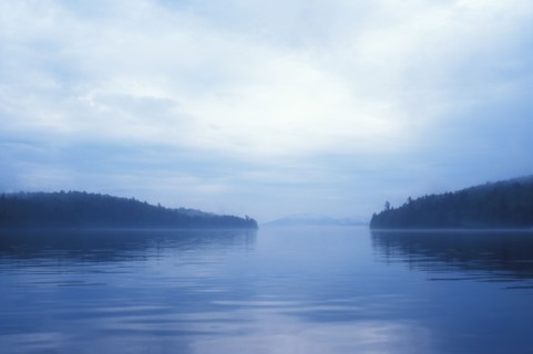 Misty lake