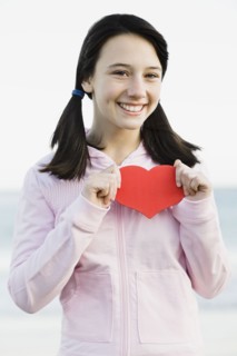Young girl with pony tails