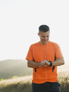Man looking at watch