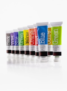 Tubes of colored paint