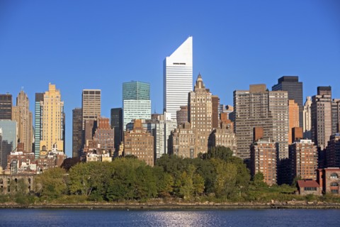 Waterfront cityscape