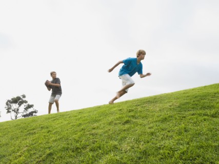 Boys playing football