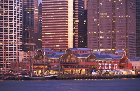 Harbor and skyscrapers