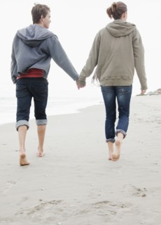 Couple holding hands