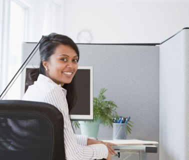 Woman sitting at desk