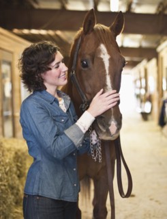 Woman and horse.