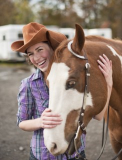 Woman with horse.
