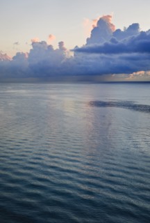 Ocean and clouds.