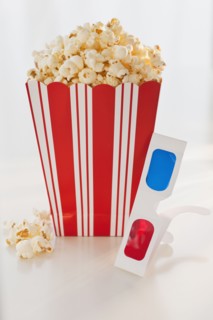 Popcorn and 3-d glasses.