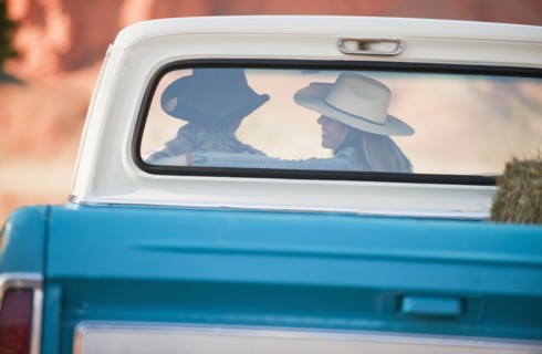 Couple in truck.