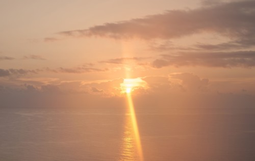Sunset over ocean.