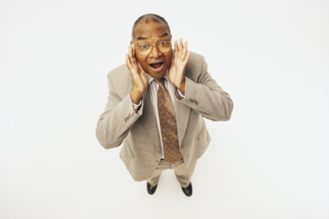 Surprised businessman. Photographer: Rob Lewine