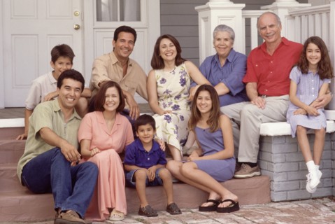 Family portrait on the porch. Photographer: Rob Lewine