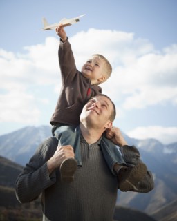 Father and son playing. Photographer: Mike Kemp