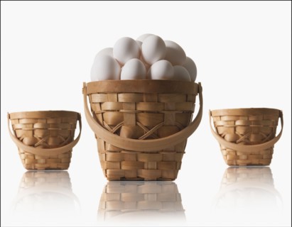 Eggs in a basket. Photographer: Mike Kemp