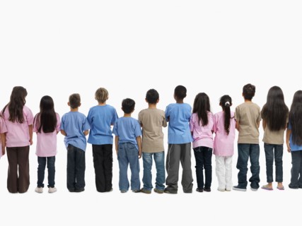 Children in a line. Photographer: momentimages