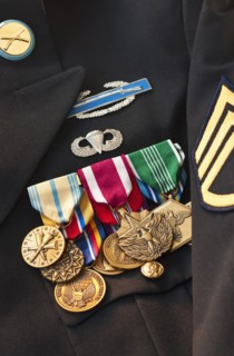 Armed services medals.