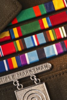 Armed services badges.