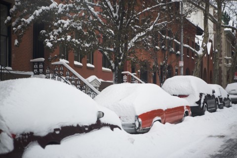 Cars covered in snow. Photographer: fotog