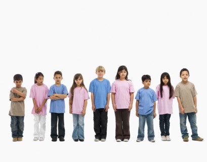 Children in a line. Photographer: momentimages