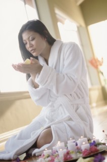 Woman at the spa. Photographer: Rob Lewine