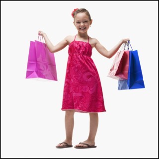 Girl with shopping bags. Photographer: Mike Kemp