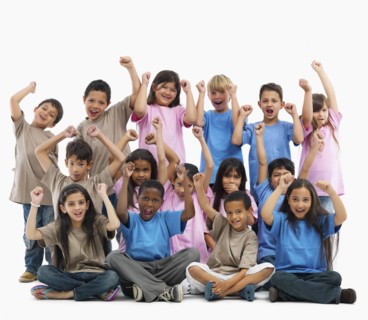 Portrait of a group of children. Photographer: momentimages