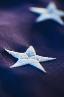 Stars on American flag.