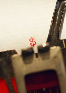 Typing a dollar sign.