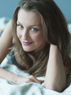 Woman lying down.