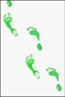 Green footprints. Photographe : Mike Kemp