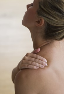 Woman with back pain.