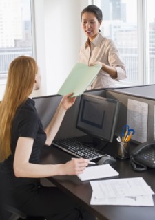 Businesswomen at work.