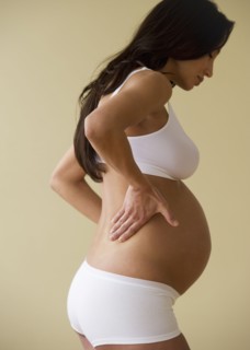 Pregnant woman with back pain.